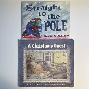 Set of 2 Childrens Story Books A Christmas Guest and Straight to the Pole